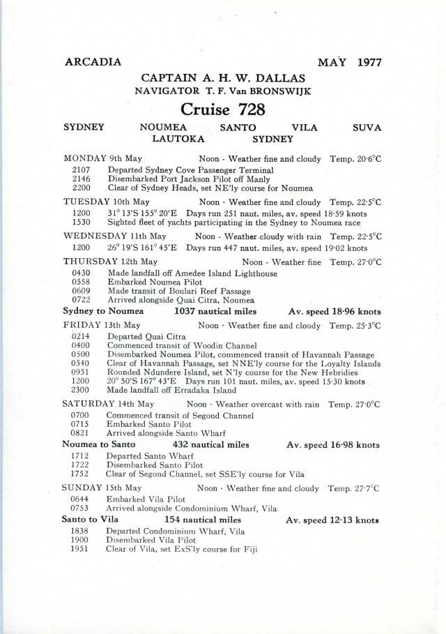 Arcadia Log May1977a