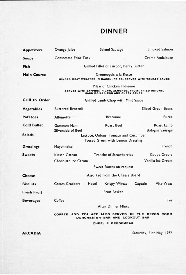 Arcadia menu 21May1977b