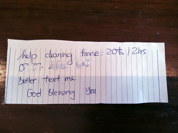 Cleaner note